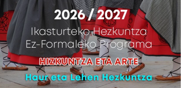 2026-2027 ikasturteko Hezkuntza Ez-Formaleko jardueretan izena emoteko epea ZABALIK