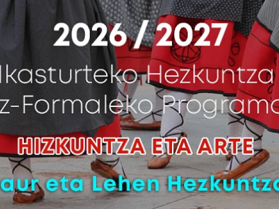 2026-2027 ikasturteko Hezkuntza Ez-Formaleko jardueretan izena emoteko epea ZABALIK
