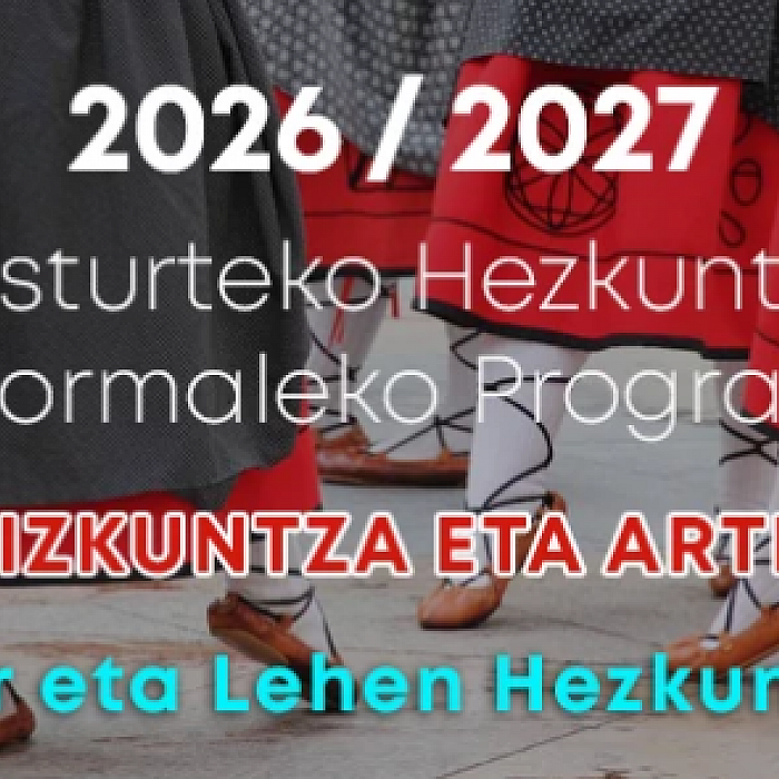 2026-2027 ikasturteko Hezkuntza Ez-Formaleko jardueretan izena emoteko epea ZABALIK