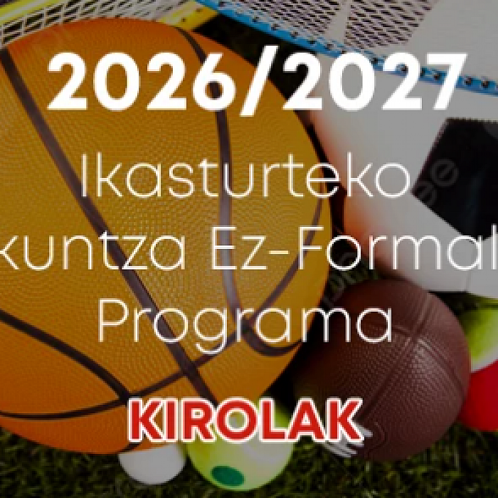 2026-2027 ikasturteko Hezkuntza Ez-Formaleko jardueretan izena emoteko epea ZABALIK